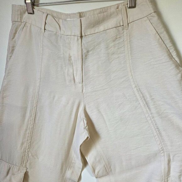 EUC LIKE NEW H&M CREAM CARGO STRAIGHT PANTS SIZE 10 / M WOMENS - Picture 6 of 14